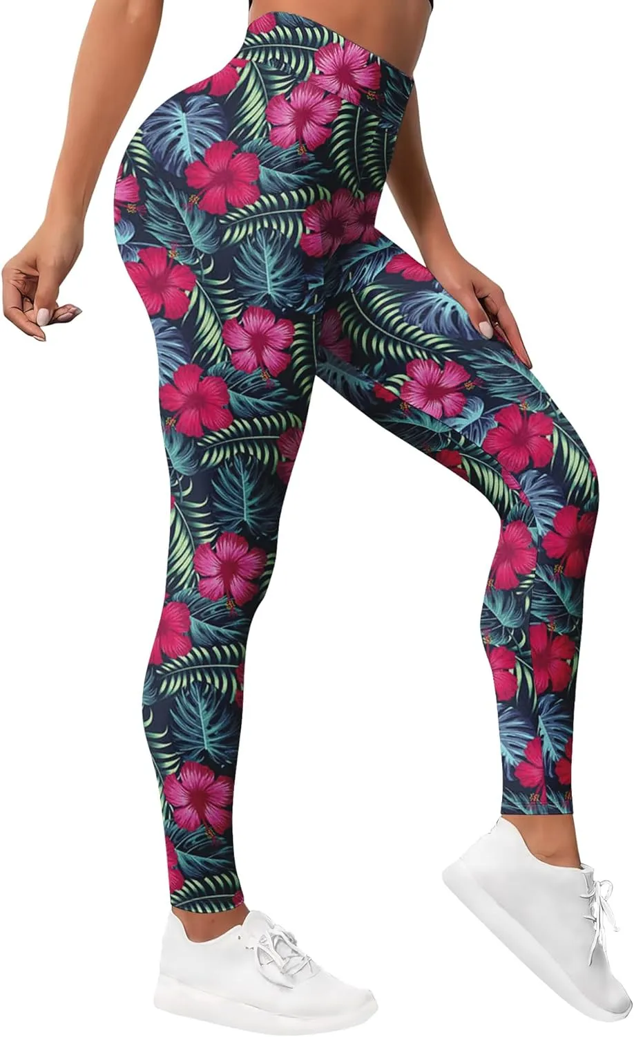 Leggings for Women Funny Printed Gym Womens Yoga Pants Floral Legging Tropical Athletic Pant