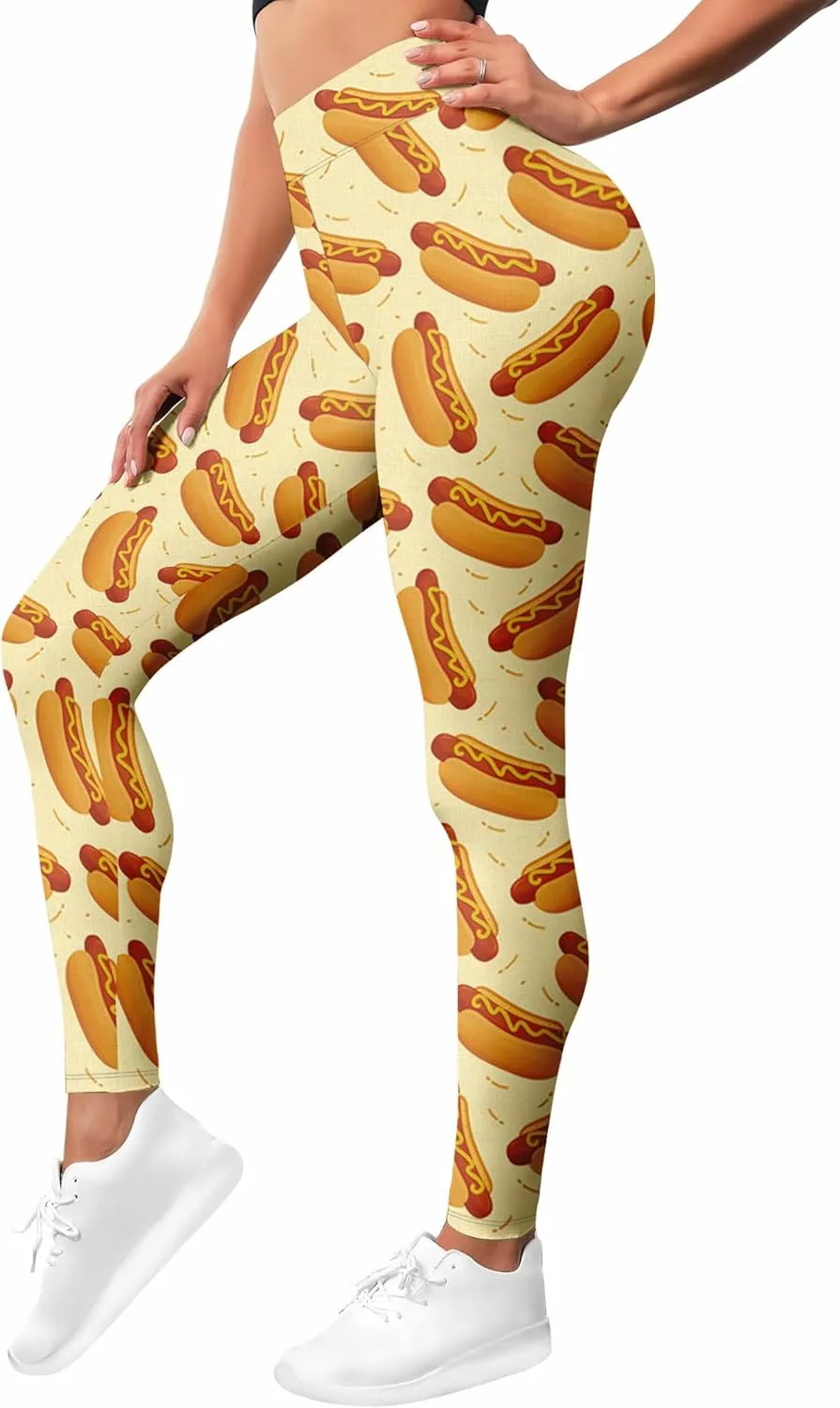 Leggings for Women Funny Printed Gym Womens Yoga Pants Floral Print Legging Flower Athletic Running Pant