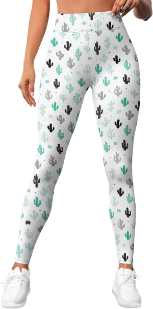 Leggings for Women Funny Printed Gym Womens Yoga Pants Floral Print Legging Flower Athletic Running Pant