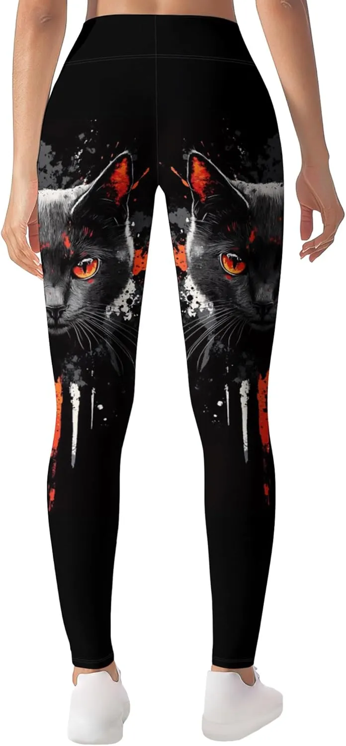 Leggings for Women Printed Funny Gym Womens Yoga Pants Cat Tights Cat Legging Athletic Pant