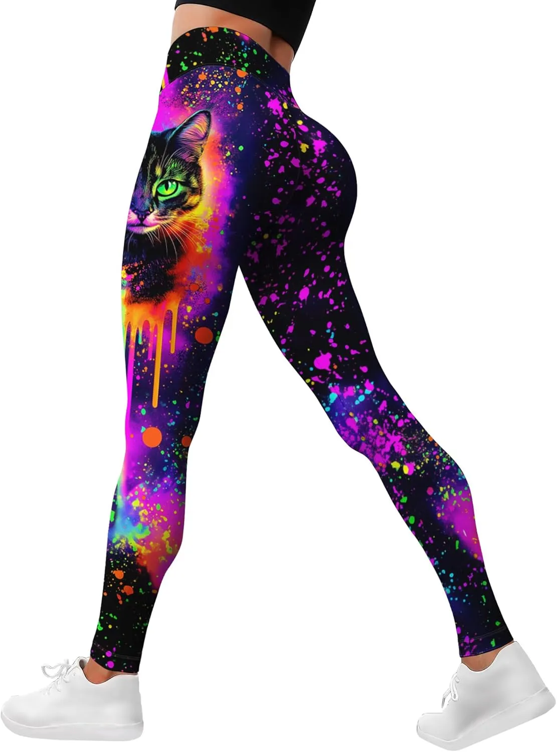 Leggings for Women Printed Funny Gym Womens Yoga Pants Cat Tights Cat Legging Athletic Pant