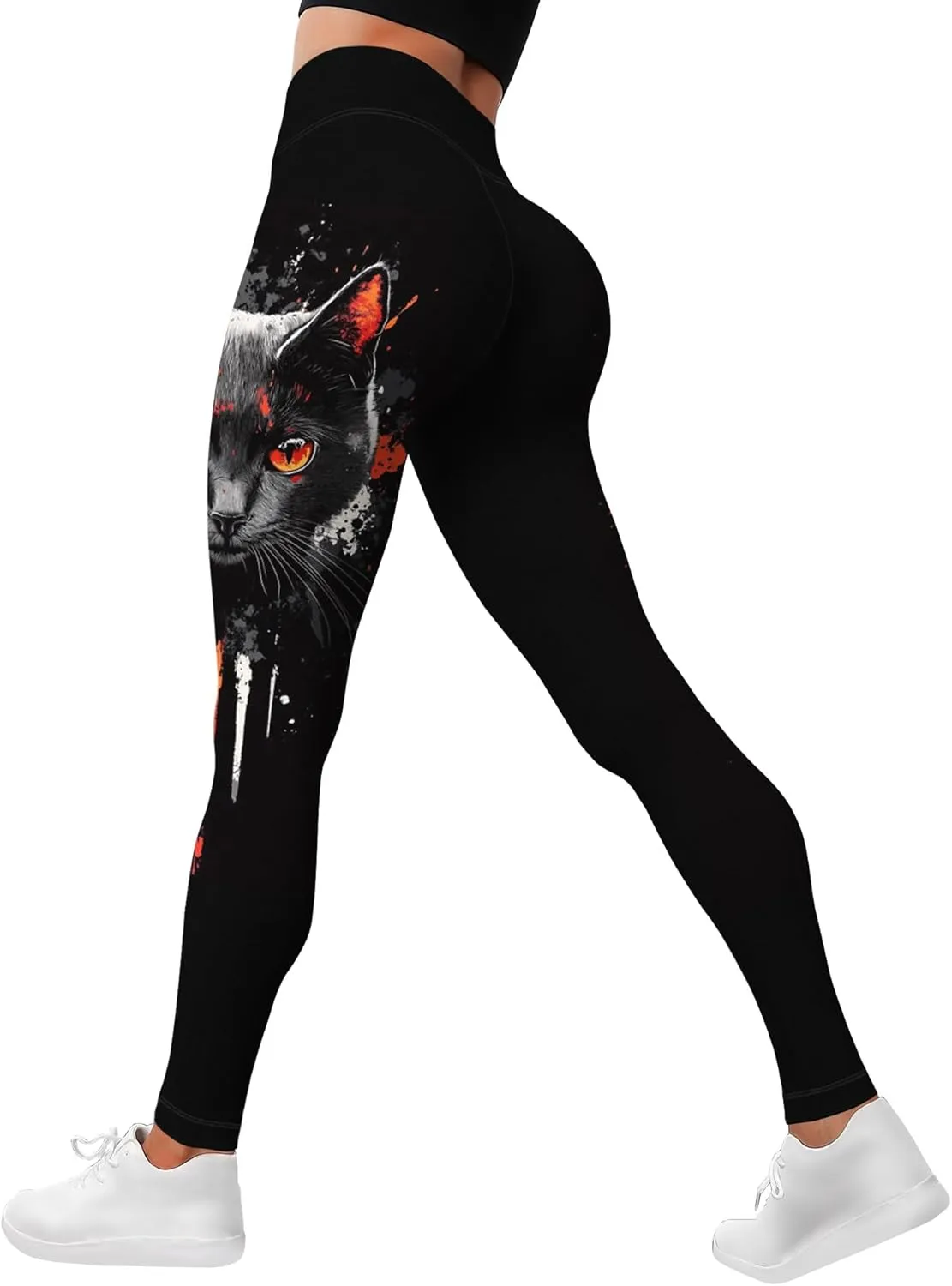 Leggings for Women Printed Funny Gym Womens Yoga Pants Cat Tights Cat Legging Athletic Pant