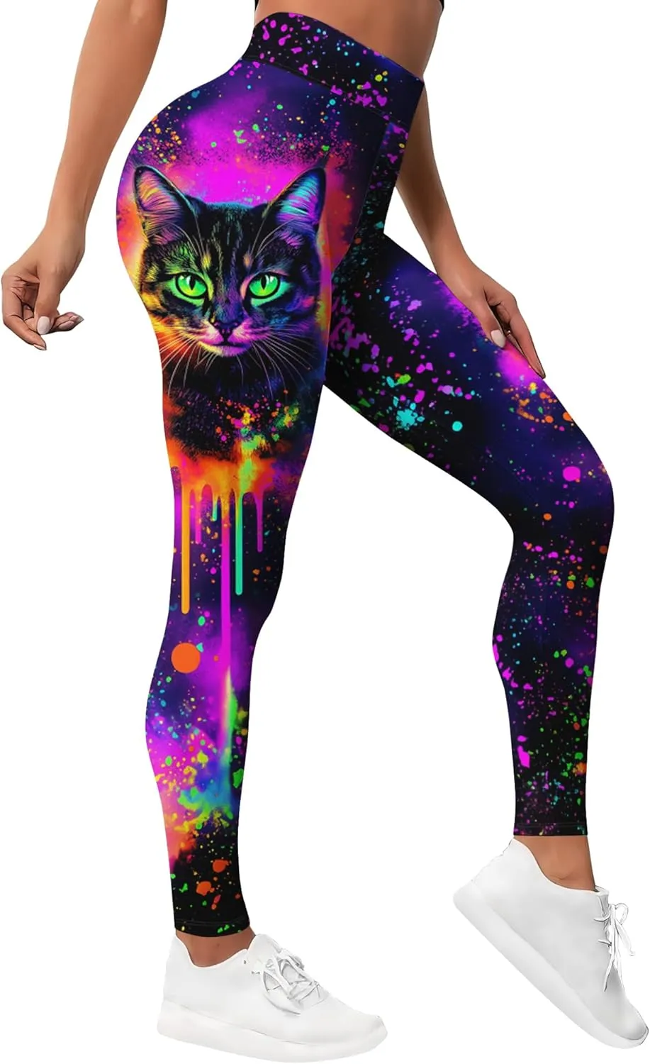 Leggings for Women Printed Funny Gym Womens Yoga Pants Cat Tights Cat Legging Athletic Pant