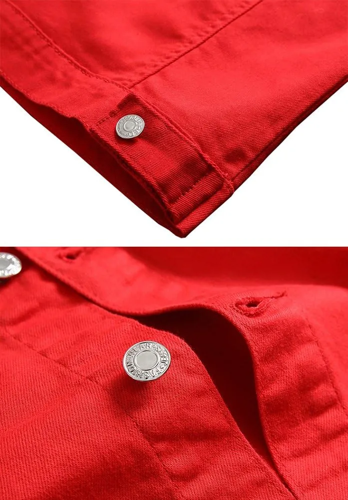 LifeHe Men's Sleeveless Lapel Punk Zipper Denim Jean Vests Jacket With Rivets