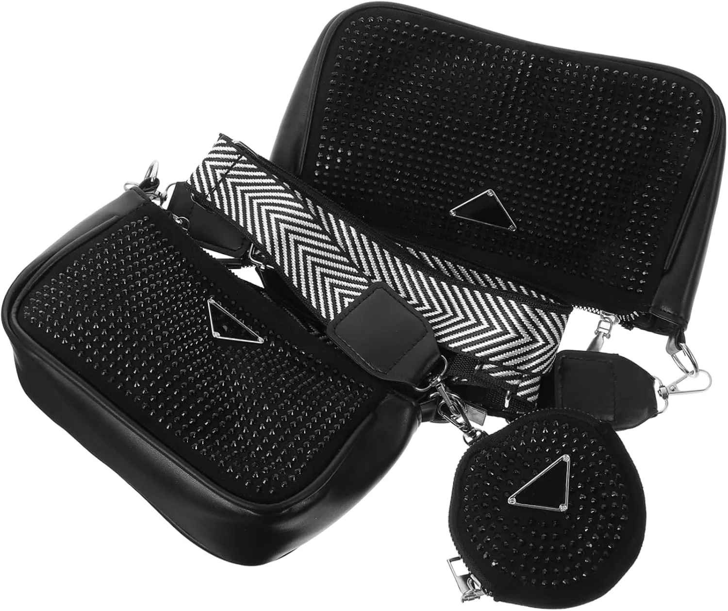 LIFKOME Luxury Sequin Shoulder Bag Large Bucket Handbag Crossbody Sling Purse Fashion Storage Bag