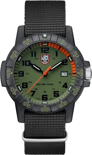 Luminox - Leatherback SEA Turtle Giant XS.0337 - Mens Watch 44mm - Military Watch in Black/Green Date Function - 100m Water Resistant - Mens Watches - Made in Switzerland