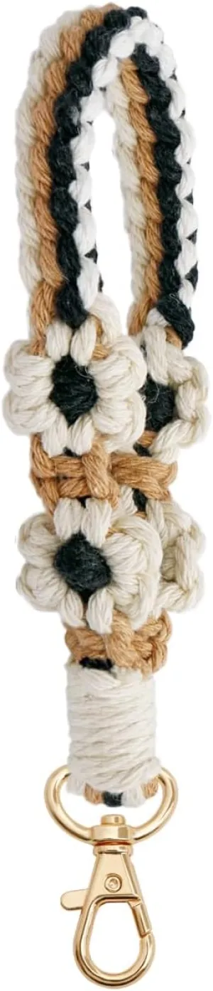 Macrame Keychain Lanyards for Keys Handmade Wristlet Keychain Flower keychain Key Chain Car Keys Keychain for Women