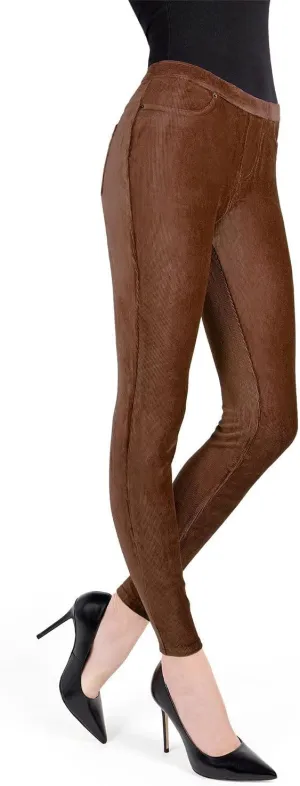 MeMoi Thin-Rib Slim-Cut Stretch Corduroy Leggings
