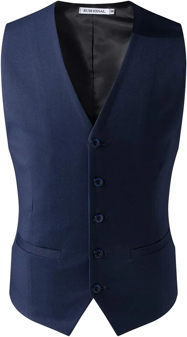 Men's 4pc Classic Jacquard Suit Vests with Tuxedo Necktie Handkerchief Bowtie Set