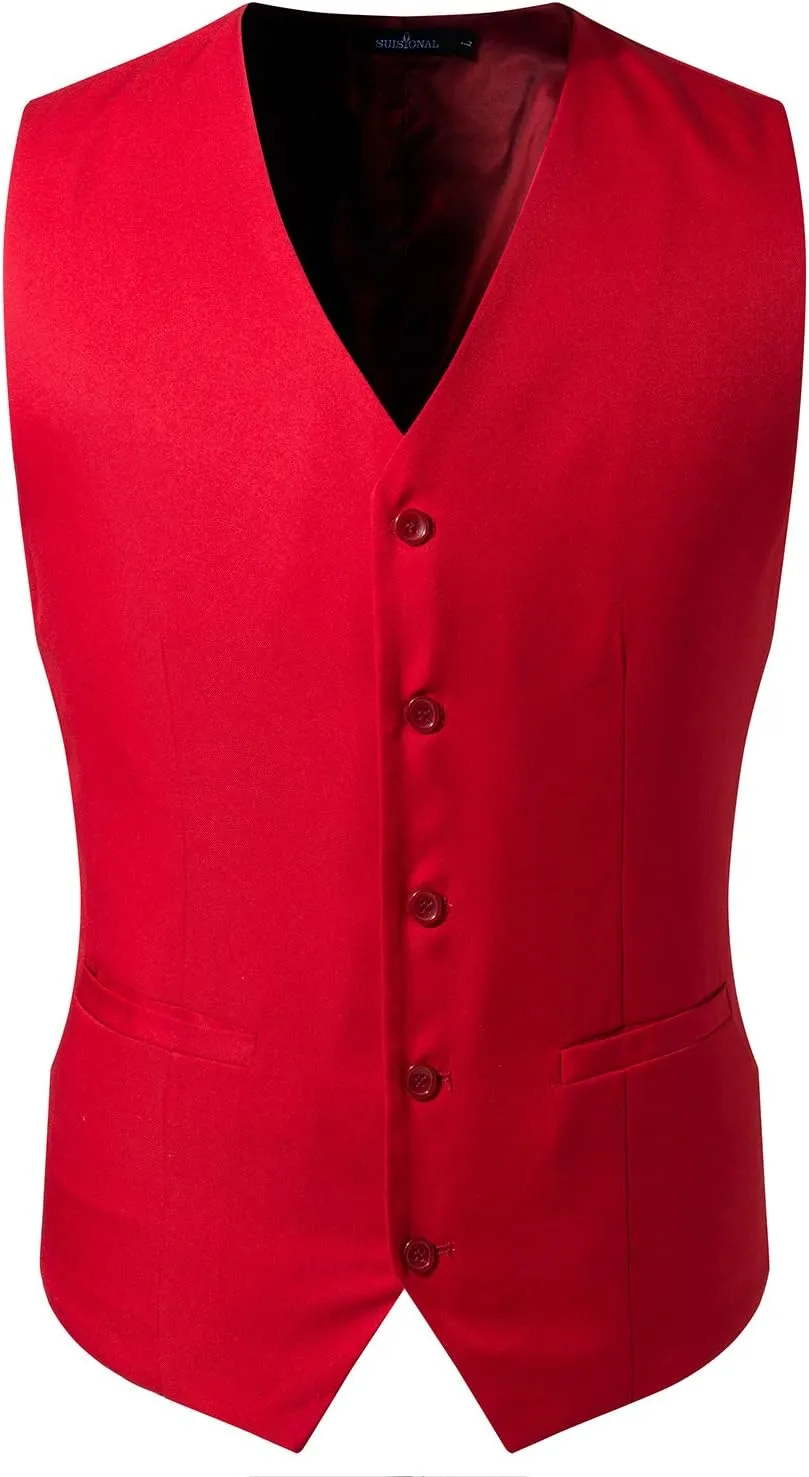 Men's 4pc Classic Jacquard Suit Vests with Tuxedo Necktie Handkerchief Bowtie Set