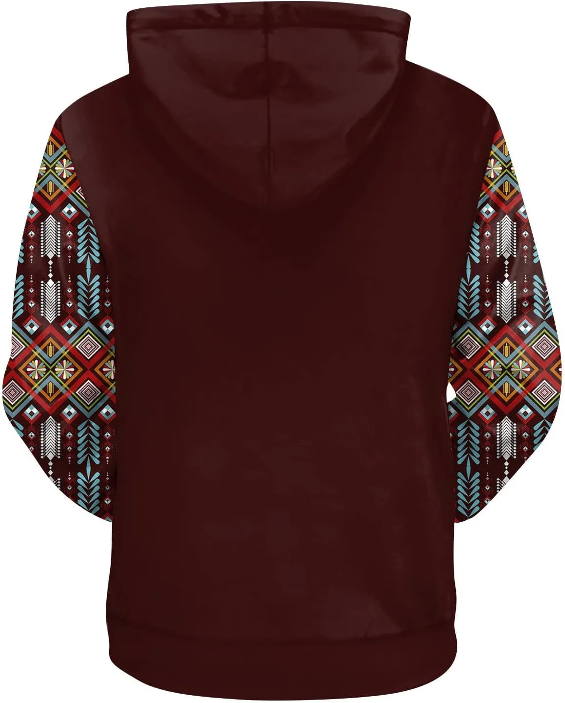 Men's Aztec Sweatshirts Hoodies Vintage Ethnic Print Heavy Weight Hooded Pullover with Kangaroo Pocket