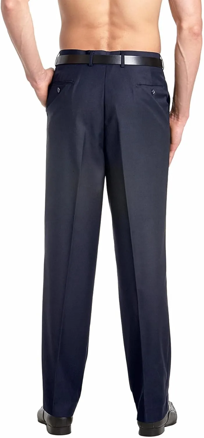 Men's TUXEDO Pants Tux Pant Flat Front Satin Band Stripe Solid Colors