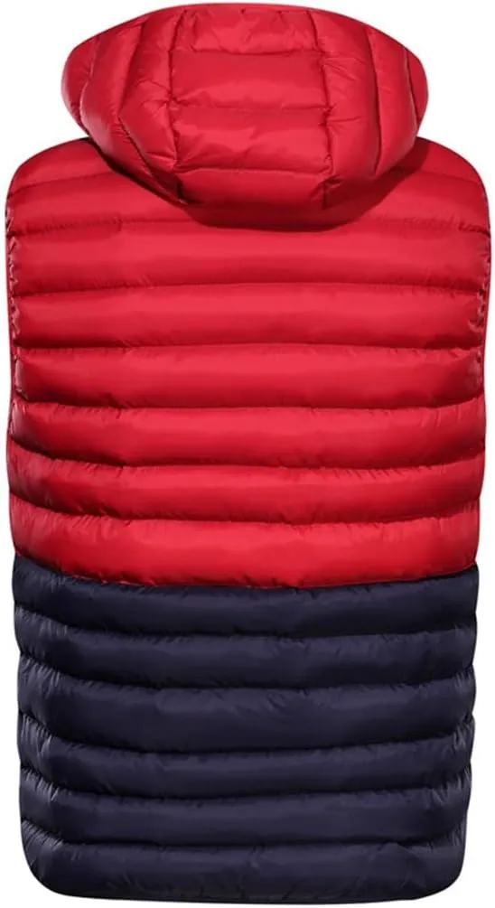 Men's Winter Lightweight Puffer Vest Sleeveless Warm Cotton Padded Waistcoat with Hooded Casual Work Vests