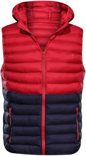 Men's Winter Lightweight Puffer Vest Sleeveless Warm Cotton Padded Waistcoat with Hooded Casual Work Vests