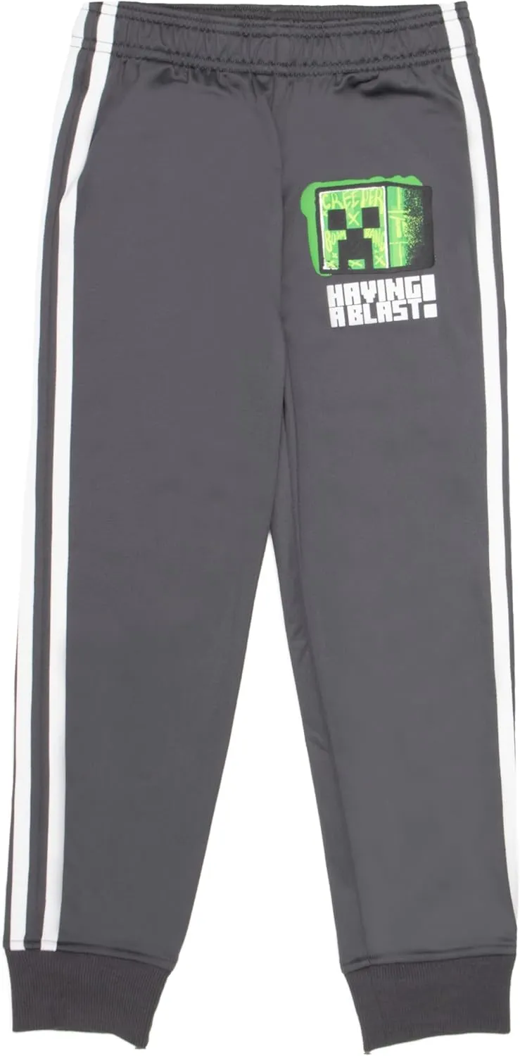 Minecraft Boys 3-Piece Creeper Pants Set - Short Sleeve T-Shirt, Shorts, & Jogger Pants 3-Pack Bundle Set for Boys