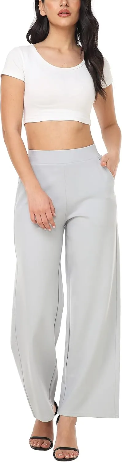 MISS MOLY Women's High Waist Wide Leg Palazzo Pants Business Casual Stretch Trousers Dress Pants