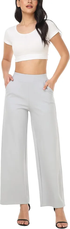 MISS MOLY Women's High Waist Wide Leg Palazzo Pants Business Casual Stretch Trousers Dress Pants