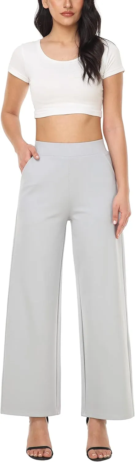 MISS MOLY Women's High Waist Wide Leg Palazzo Pants Business Casual Stretch Trousers Dress Pants