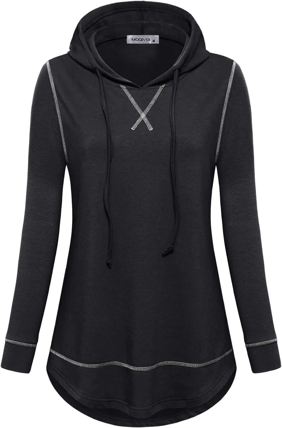 MOQIVGI Womens Long Sleeve Lightweight Activewear Casual Running Yoga Workout Hooded Tops