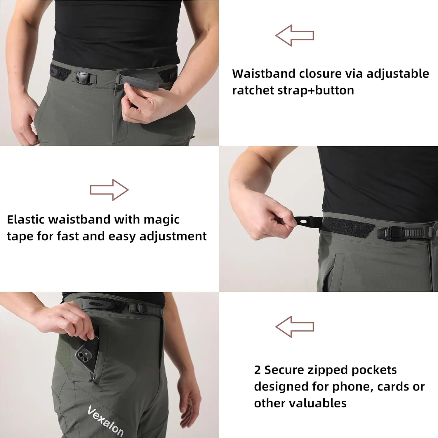 Mountain Bike PantsBMX Riding Pants for Mens, Quick-Dry Lightweight Breathable Cycling Bicycle Downhill Bike Pants