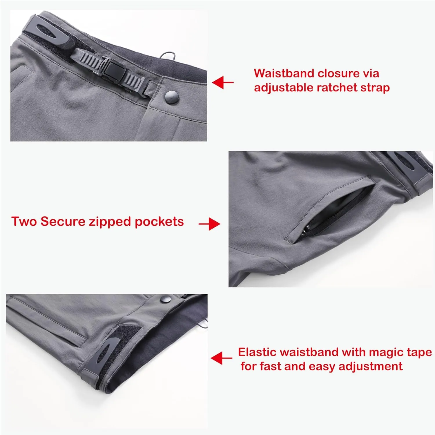 Mountain Bike PantsBMX Riding Pants for Mens, Quick-Dry Lightweight Breathable Cycling Bicycle Downhill Bike Pants