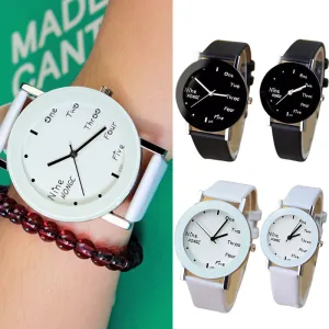 New Fashion Women Men Watches Clock Quartz Wrist Watch Lovers Couple Quartz-watch  ~M24