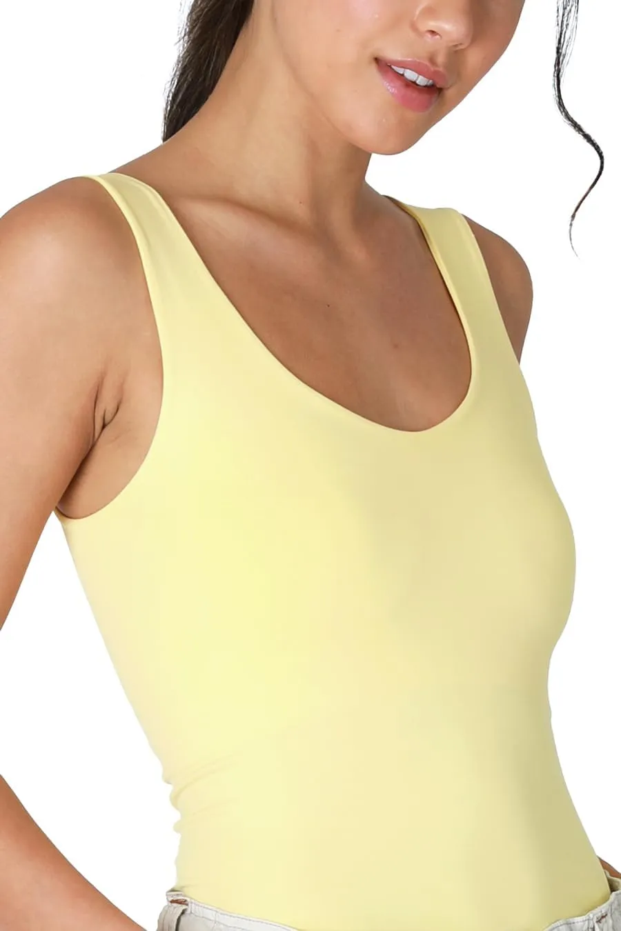 NIKIBIKI Women Seamless Clean Line Sweet Heart Tank Top, Made in U.S.A, One Size