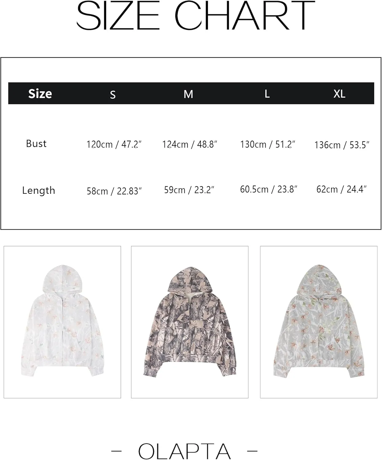 OLAPTA Women Camo Hoodies Oversized Maple Leaf Print Graphic Zip Up Long Sleeve Fleece Casual Hooded Sweatshirt with Pocket