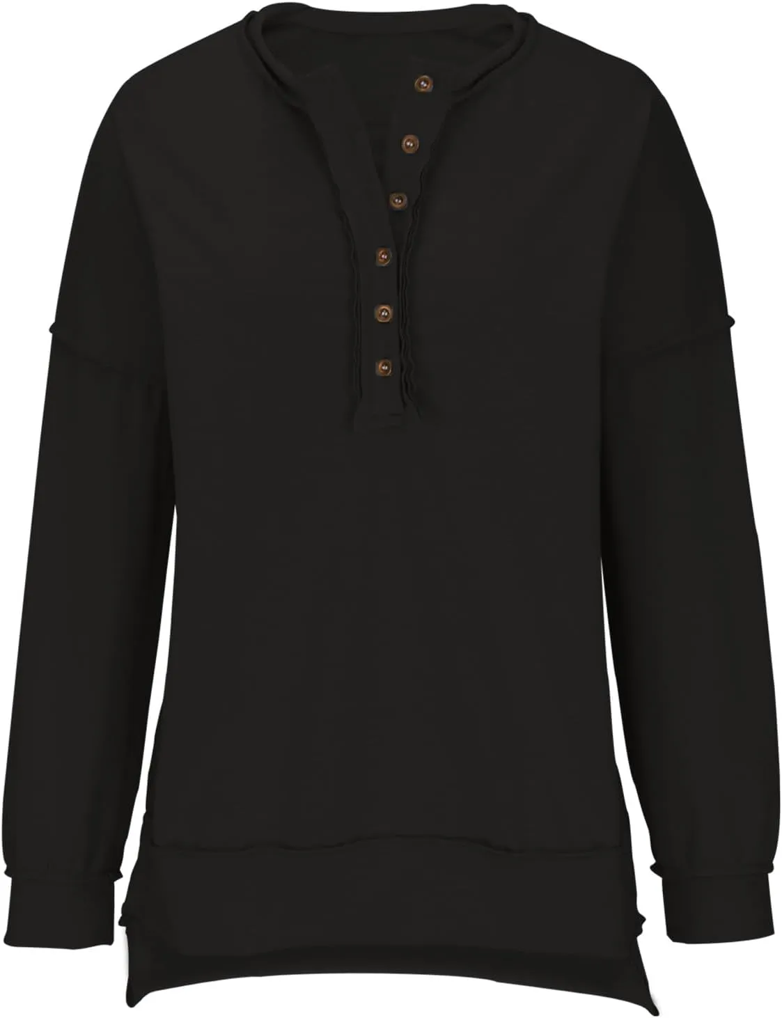 Oversized Women Sweatshirt Button Collared Casual Hoodies Soild Lightweight Pullover Tops Fall Fashion Clothes