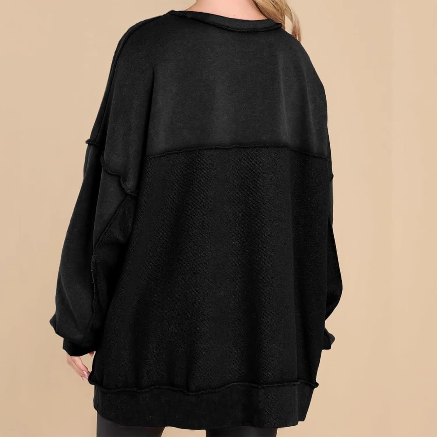 Oversized Women Sweatshirt Button Collared Casual Hoodies Soild Lightweight Pullover Tops Fall Fashion Clothes