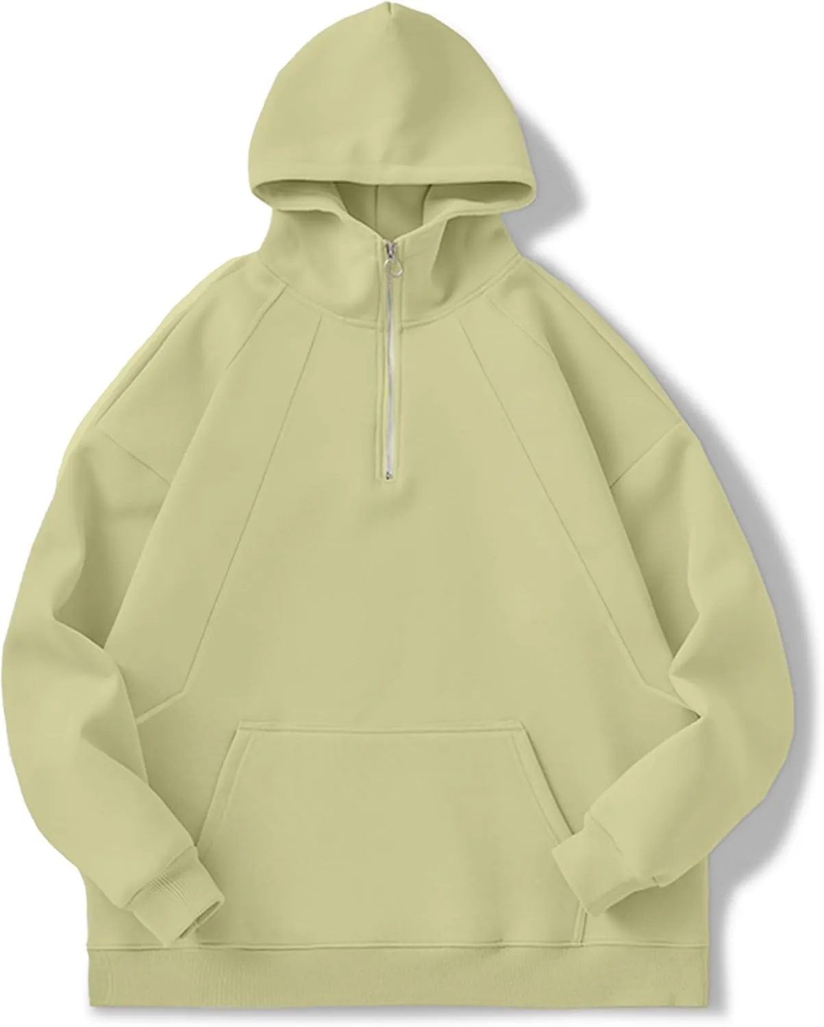 PLEPAN Quarter Zip Hoodies for Men Oversized Pullover Loose Fit Sweatshirt with Kangaroo Pocket