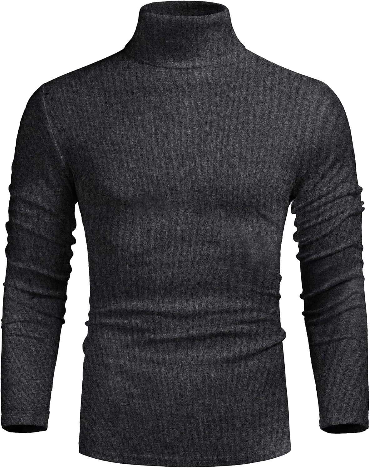 Poriff Men's Casual Slim Fit Basic Tops Knitted Lightweight Turtleneck Pullover Sweater