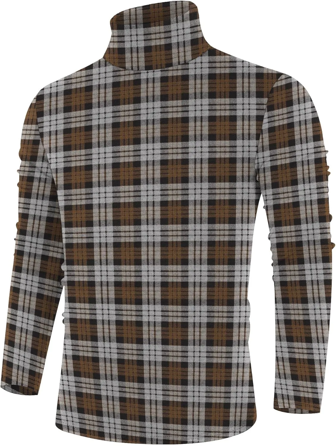 Poriff Men's Casual Slim Fit Basic Tops Knitted Lightweight Turtleneck Pullover Sweater