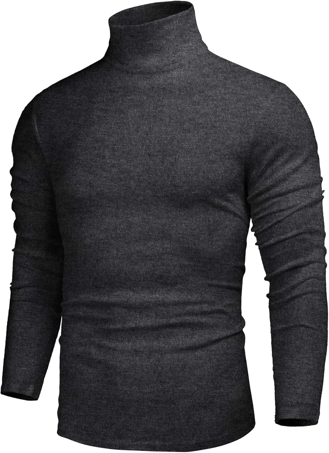 Poriff Men's Casual Slim Fit Basic Tops Knitted Lightweight Turtleneck Pullover Sweater