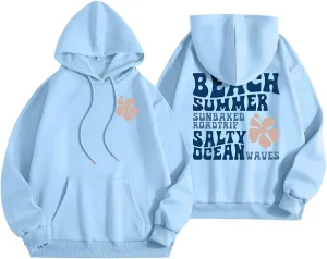 Preppy Clothes Womens Pink pom Puff Hoodie Y2K Preppy Oversized Sweatshirt for Teen Girls Long Sleeve Drawstring Pullover Hoodies FZ29-Blue X-Large