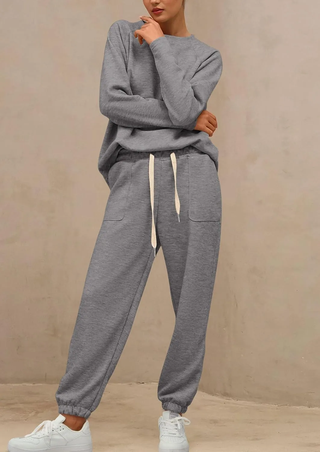 PRETTYGARDEN Women's 2 Piece Tracksuit Outfits Casual Long Sleeve Top High Waisted Sweatpants Lounge Jogger Set