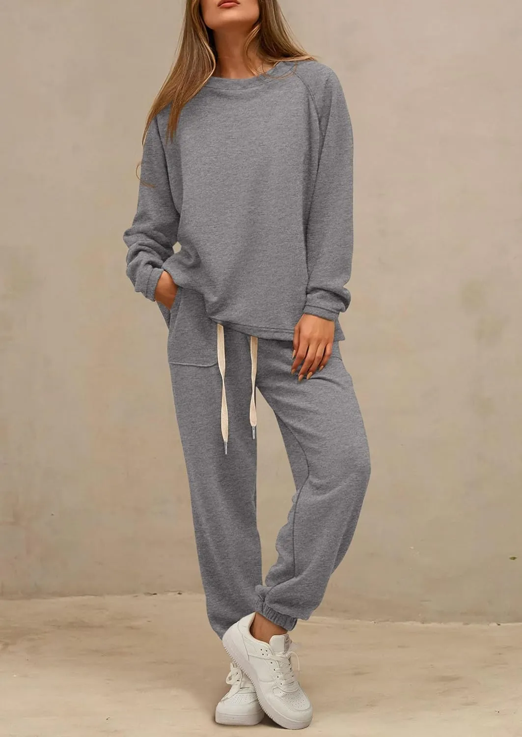 PRETTYGARDEN Women's 2 Piece Tracksuit Outfits Casual Long Sleeve Top High Waisted Sweatpants Lounge Jogger Set