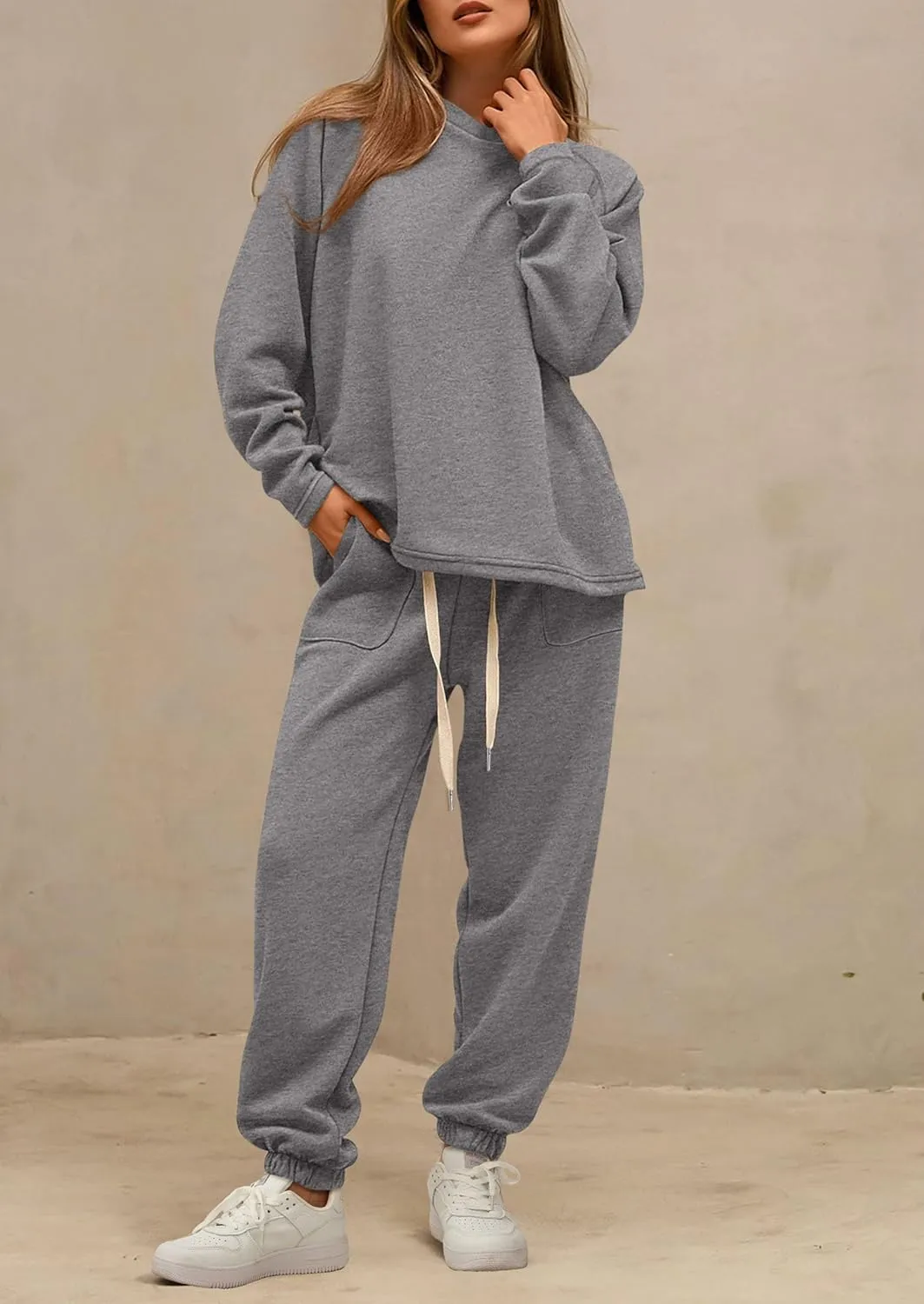 PRETTYGARDEN Women's 2 Piece Tracksuit Outfits Casual Long Sleeve Top High Waisted Sweatpants Lounge Jogger Set
