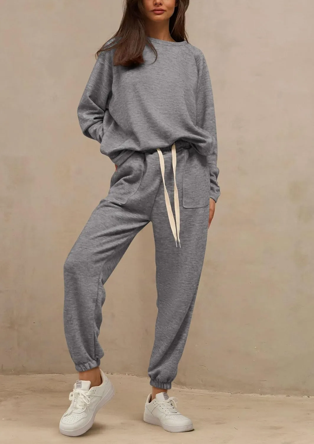 PRETTYGARDEN Women's 2 Piece Tracksuit Outfits Casual Long Sleeve Top High Waisted Sweatpants Lounge Jogger Set