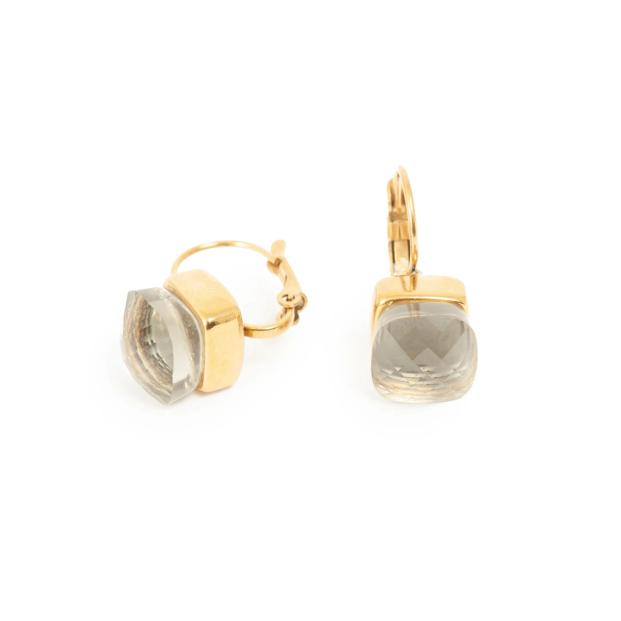 Pure Steel 14K Glass Earring