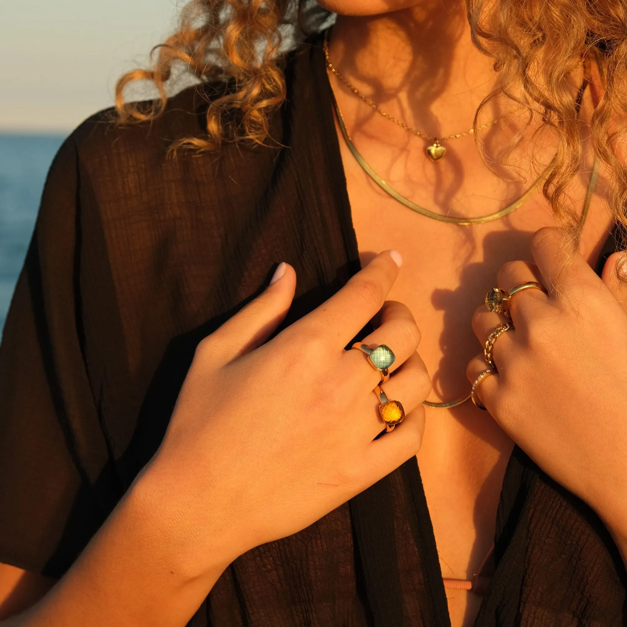 Pure Steel 14K Glass Ring