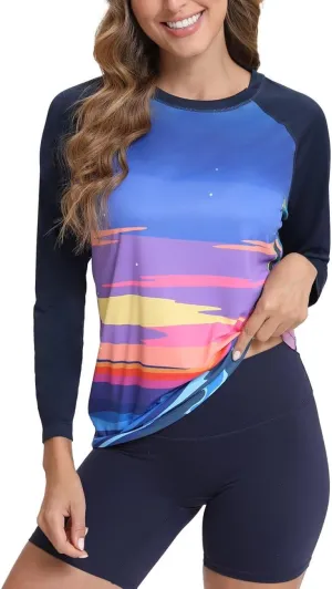 Rash Guard for Women UPF 50  Long Sleeve Shirts Surfing Swimming Tops Lightweight