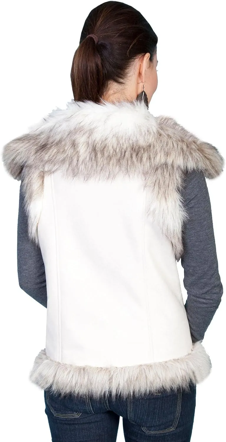 Scully Women's Faux Fur Shoulder and Trim Vest