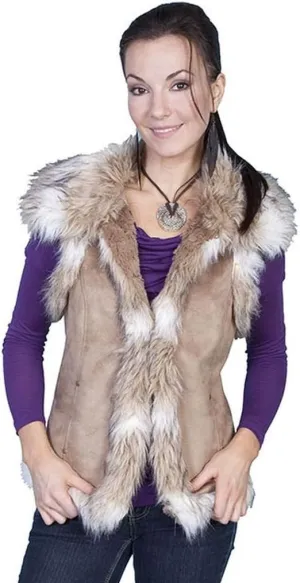 Scully Women's Faux Fur Shoulder and Trim Vest