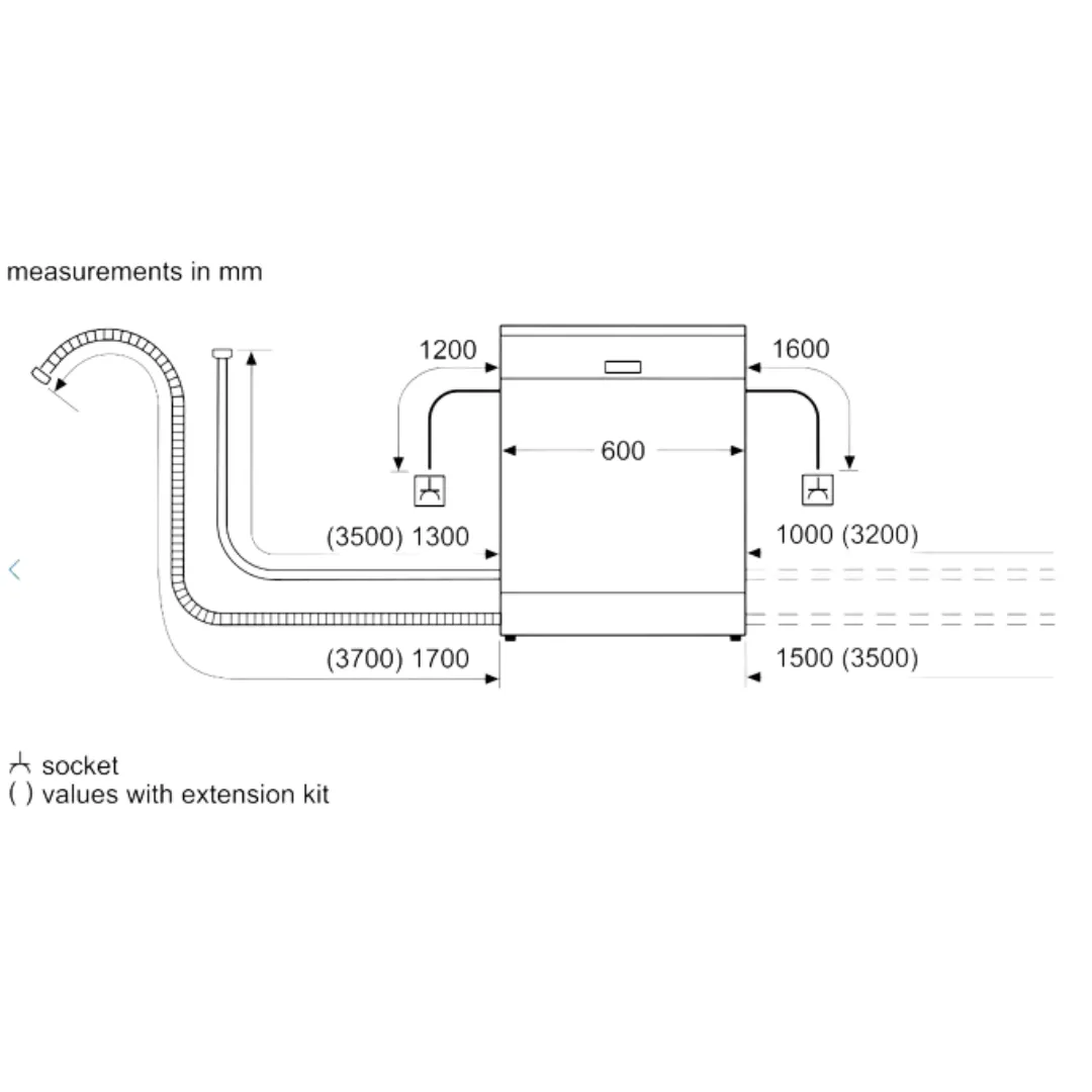 Series 4 Built In Semi Integrated Dishwasher SMI4IVS00I 60 cm with 13 Place Settings Stainless Steel