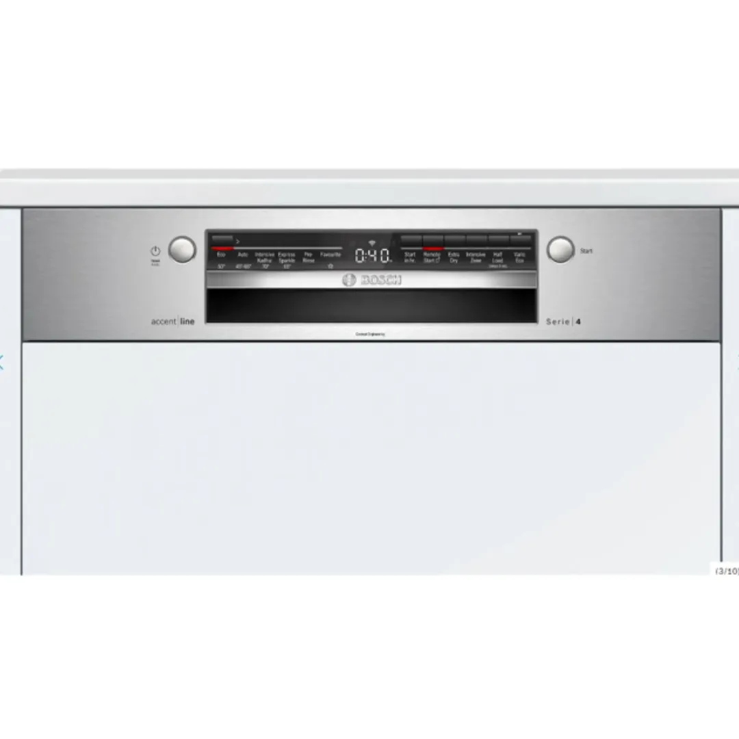 Series 4 Built In Semi Integrated Dishwasher SMI4IVS00I 60 cm with 13 Place Settings Stainless Steel
