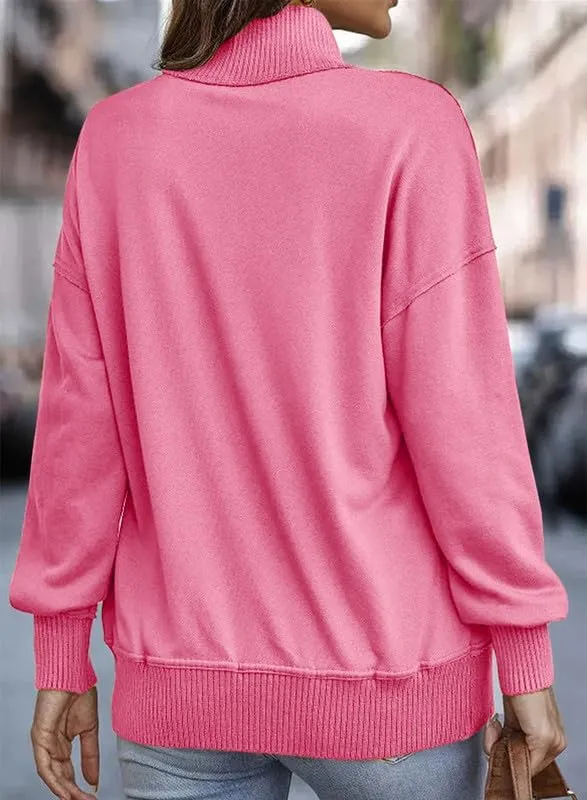 SHEWIN Womens Sweatshirt Casual Long Sleeve Lightweight Sweatshirts Button Loose Pullover Tops
