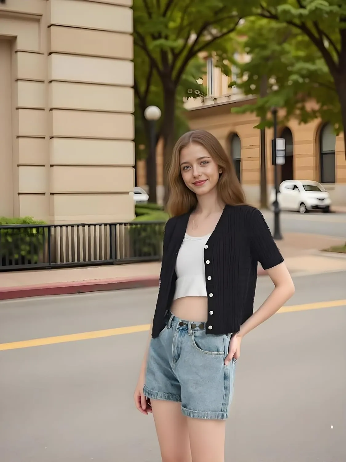 Simple&Opulence Womens Short Sleeve Cardigans V Neck Summer Sweater Lightweight Open Front Button Shrugs Cable Knit Top