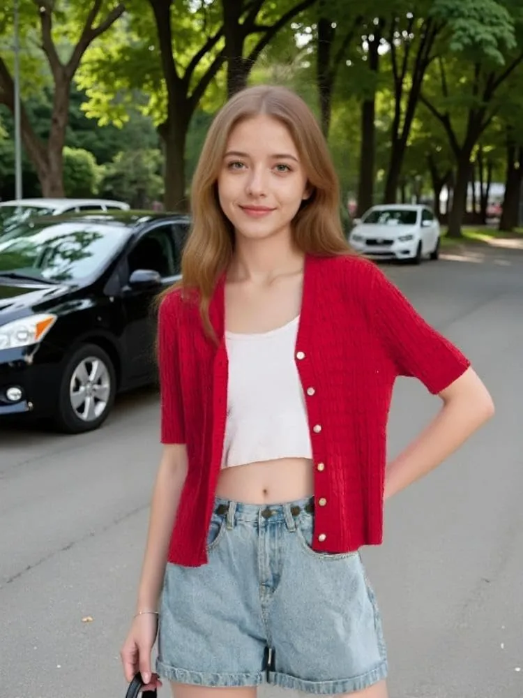Simple&Opulence Womens Short Sleeve Cardigans V Neck Summer Sweater Lightweight Open Front Button Shrugs Cable Knit Top