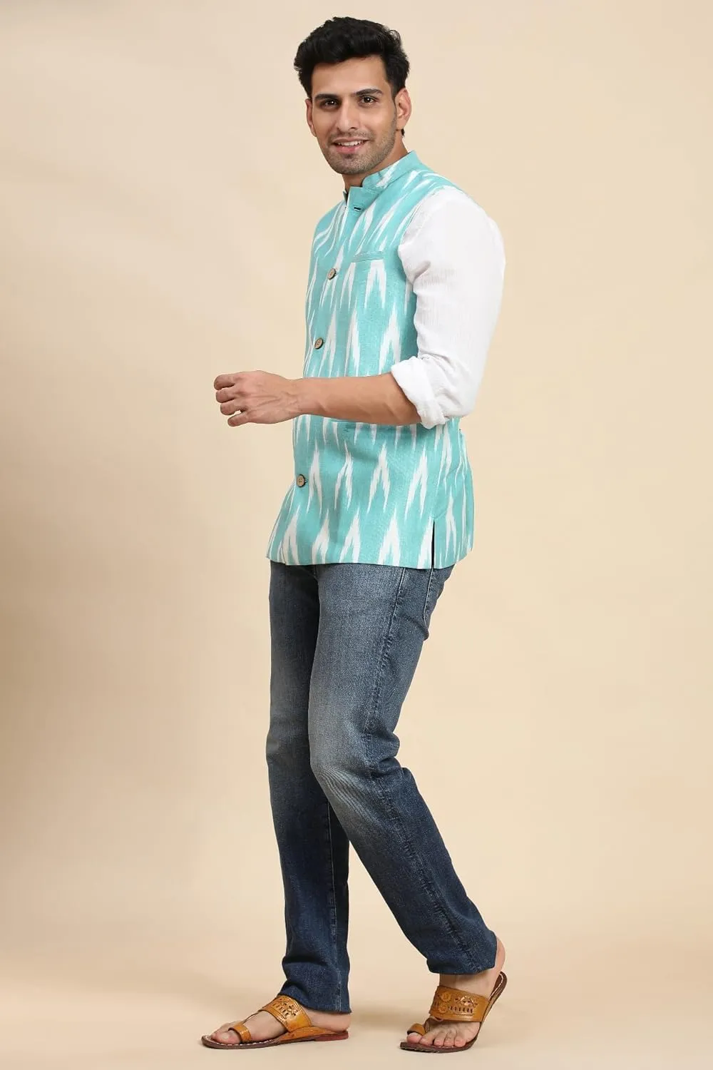 SKAVIJ Men's Casual Nehru Jacket Business Vests Lightweight Waistcoat Slim Fit Suit Vest